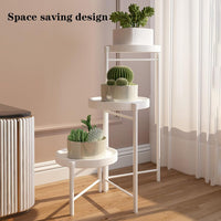 Garvee Portavasi in metallo angolare a 3 ripiani, pieghevole, antiruggine, regolabile in altezza, per balcone, soggiorno, 64 cm, grigio