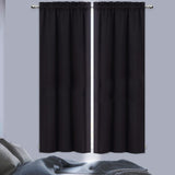 Garvee Cortina Opaca Tenda oscurante per cucina e camera da letto, insonorizzata, in poliestere, a risparmio energetico, nera, 66x114 cm, 2 pezzi, stile bistrot - Nero