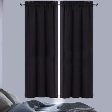 Garvee Cortina Opaca Tenda oscurante per cucina e camera da letto, insonorizzata, in poliestere, a risparmio energetico, nera, 66x114 cm, 2 pezzi, stile bistrot