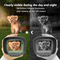 Monoculare per visione notturna Garvee 2.5KD 48MP con infrarossi 3W 850nm, zoom digitale 8X, impugnatura ergonomica per campeggio, nero