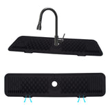Tappetino raccogli gocce in silicone per rubinetto Garvee 61 x 14 x 0,5 cm, nero, per cucina, bagno, lavello, dispenser di sapone