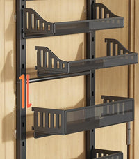 Porta spezie da appendere alla porta Garvee, portaoggetti da appendere alla porta a 10 ripiani, portaoggetti da appendere alla porta in metallo con ganci, organizer da appendere per cucina, dispensa, soggiorno, 41,5 x 13 x 154 cm, nero
