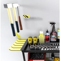 Organizzatore per utensili elettrici Garvee, metallo, 4 ripiani, montaggio a parete, resistente, robusto, antiruggine, garage, officina