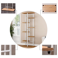 Supporto per piante Garvee a 6 ripiani, in metallo e legno, robusto, salvaspazio, per balcone e soggiorno, multicolore
