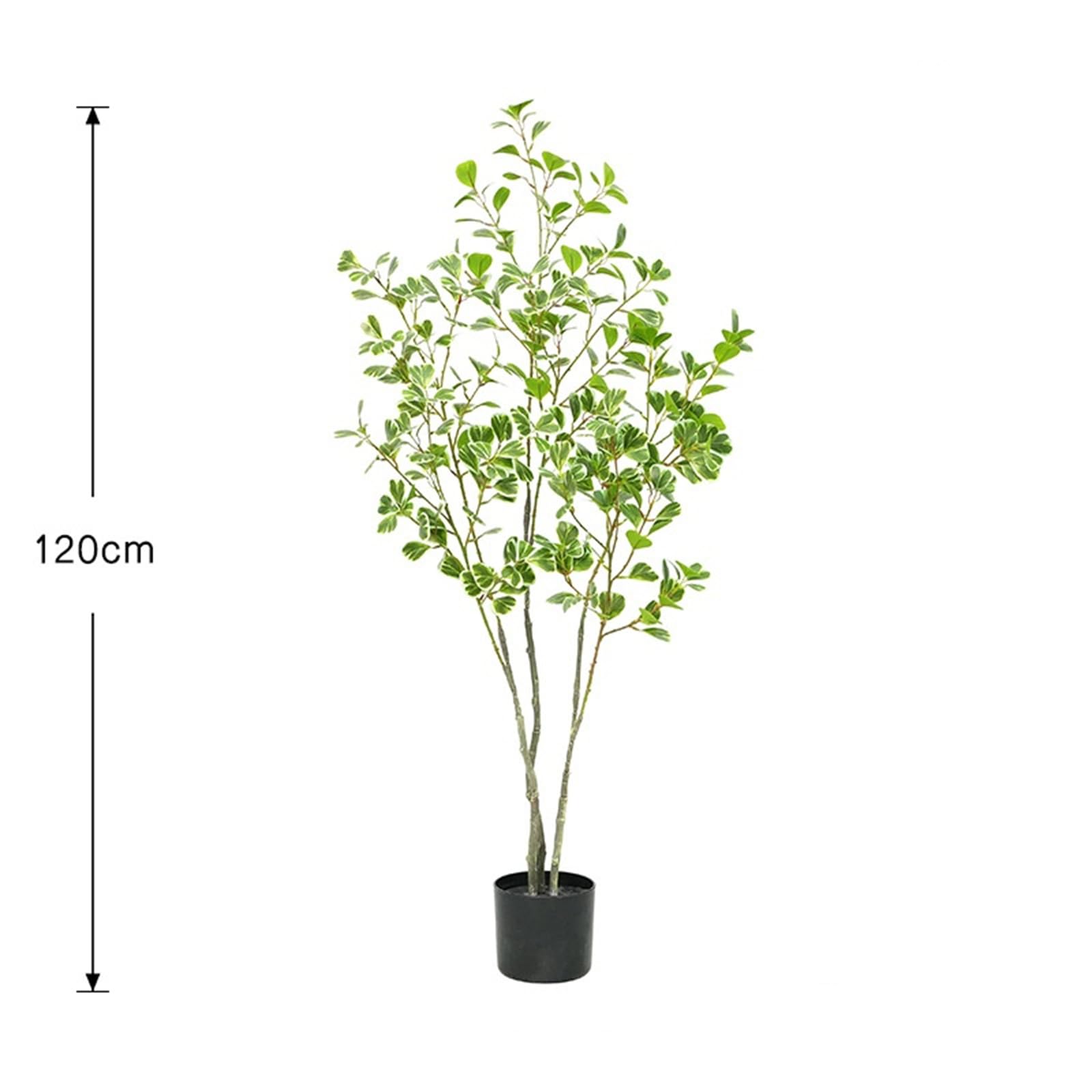 Albero di ficus artificiale Garvee da 4 piedi con rami regolabili per soggiorno e ufficio, facile da pulire, design del vaso stabile, verde
