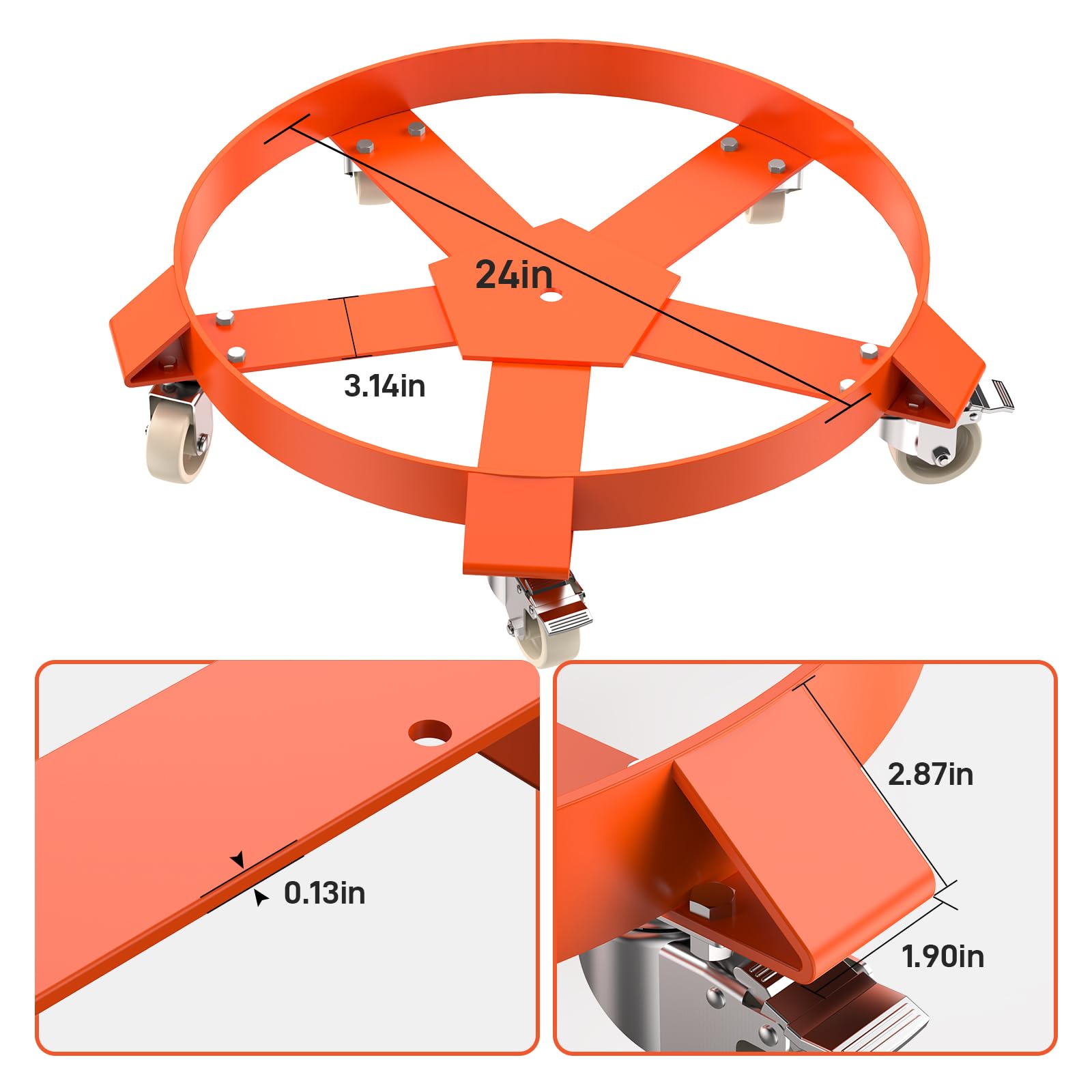 Carrello per Fusti Garvee da 55 Galloni 1250 libbre - Ideale per Festa del Papà, Magazzino e Officina