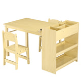 Garvee Scrivania Attività in Legno per Bambini con Ripiani Ampi, Dispenser Carta, Design Robusto per Asilo e Casa, Multicolore
