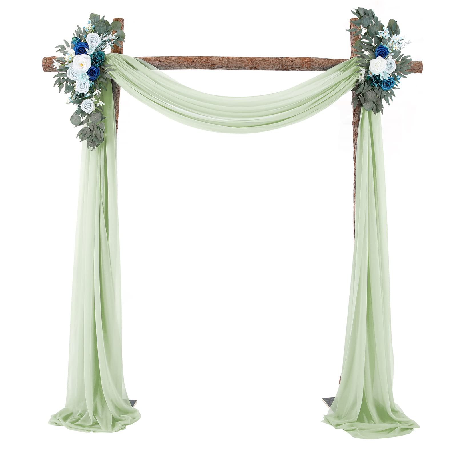Garvee Wedding Arch Tenda in tulle di mussola trasparente 70x550cm Decorazione per matrimonio grigio-verde