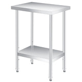 Tavolo da lavoro in acciaio inossidabile Garvee da 24x12 pollici, regolabile, resistente, antiruggine, antigrafcio, per catering e uso esterno - 12*24