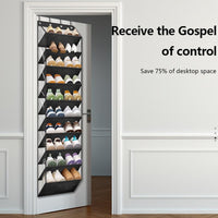 Organizzatore per scarpe Garvee, 10 ripiani con 4 ganci in metallo, da appendere alla porta, per camera da letto e corridoio, capacità 20 paia, materiale resistente