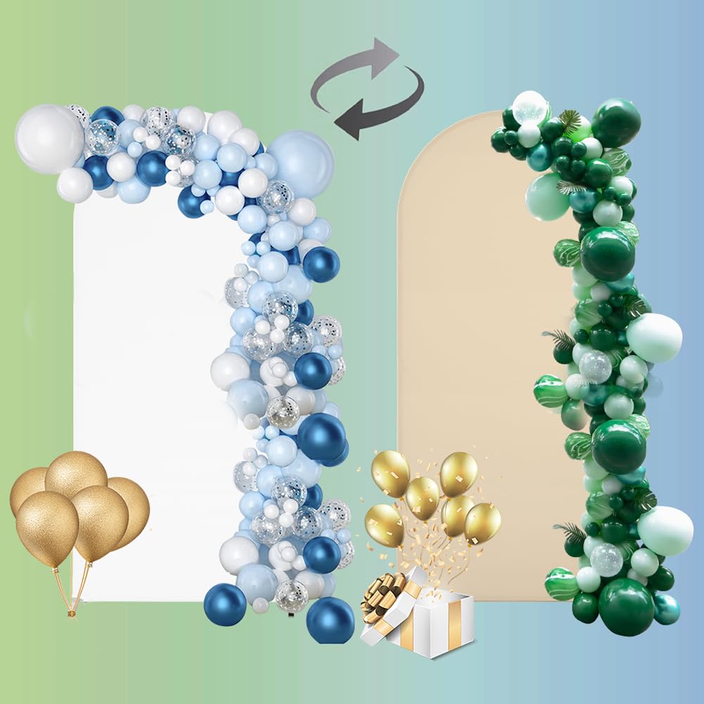 Garvee, fondale ad arco regolabile a 2 lati per matrimoni e feste, rotondo, materiale resistente, uso versatile