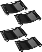 Garvee Set di 4 Dolly per Auto Heavy Duty 4500 kg, Ruote in Acciaio Girevoli 8,9 cm, Design Curvo Rinforzato, Antiscivolo per Auto e SUV, 60,5 cm x 36,6 cm