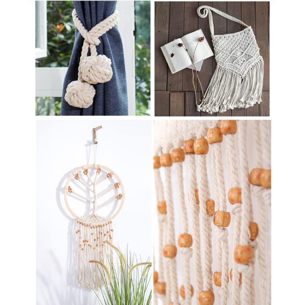 Corda di cotone Garvee 4 mm x 50 m intrecciata naturalmente robusta per macramè fai da te decorazioni da parete porta piante confezioni regalo