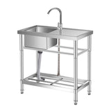 Garvee Lavello Cucina In Acciaio Inox 1 Vasca 76x41x76 Cm Rubinetto 360° Girevole Acciaio 304 Resistente Per Cucina E Giardino