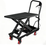 Tavolo elevatore Garvee da 28,4 pollici – Regolazione manuale dell'altezza, capacità di carico di 500 libbre, dimensioni 28" x 18", nero e giallo per officine e magazzini. - Nero