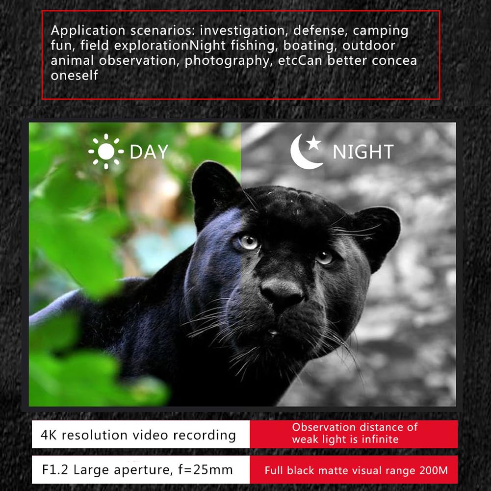 Dispositivo per la visione notturna Garvee 4K 36MP Binocolo a infrarossi per campeggio e caccia, schermo da 3 pollici, nero