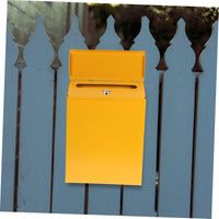 Cassetta postale Garvee con serratura a chiave, in metallo, da parete, per porta d'ingresso, ufficio, area esterna, 21,5x6x29 cm, giallo