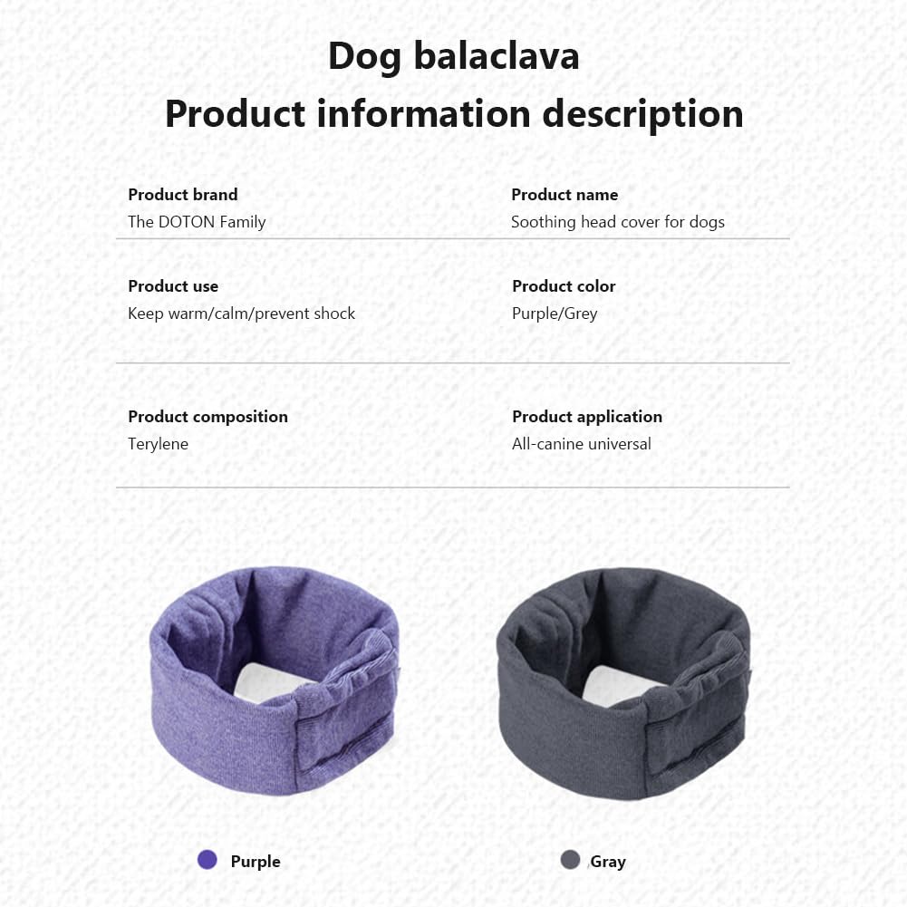 Paraorecchie morbidi per cani Garvee con riduzione del rumore e fascia calmante per animali domestici, grigio scuro