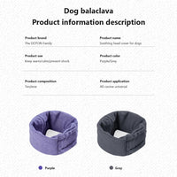 Paraorecchie morbidi per cani Garvee con riduzione del rumore e fascia calmante per animali domestici, grigio scuro