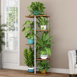Supporto per piante Garvee, scaffale angolare in metallo a 5 ripiani per uso interno ed esterno, robusto e versatile, soggiorno e balcone - Come mostrato