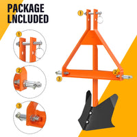 Coltivatore Garvee Middle Buster per trattori di categoria 1, attacco rapido a 3 punti, acciaio per impieghi gravosi, vomeri regolabili, resistente alla corrosione, agricoltura, 15 pollici, nero