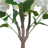 Albero di ortensia artificiale Garvee da 90 cm con robusto vaso di cemento per matrimoni e ufficio, bianco realistico