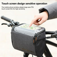 Garvee Borsa Manubrio Bicicletta 4.5L Impermeabile TPU Touch Multiuso per MTB Corsa Pieghevole, 20x12.5x18 cm, Nero