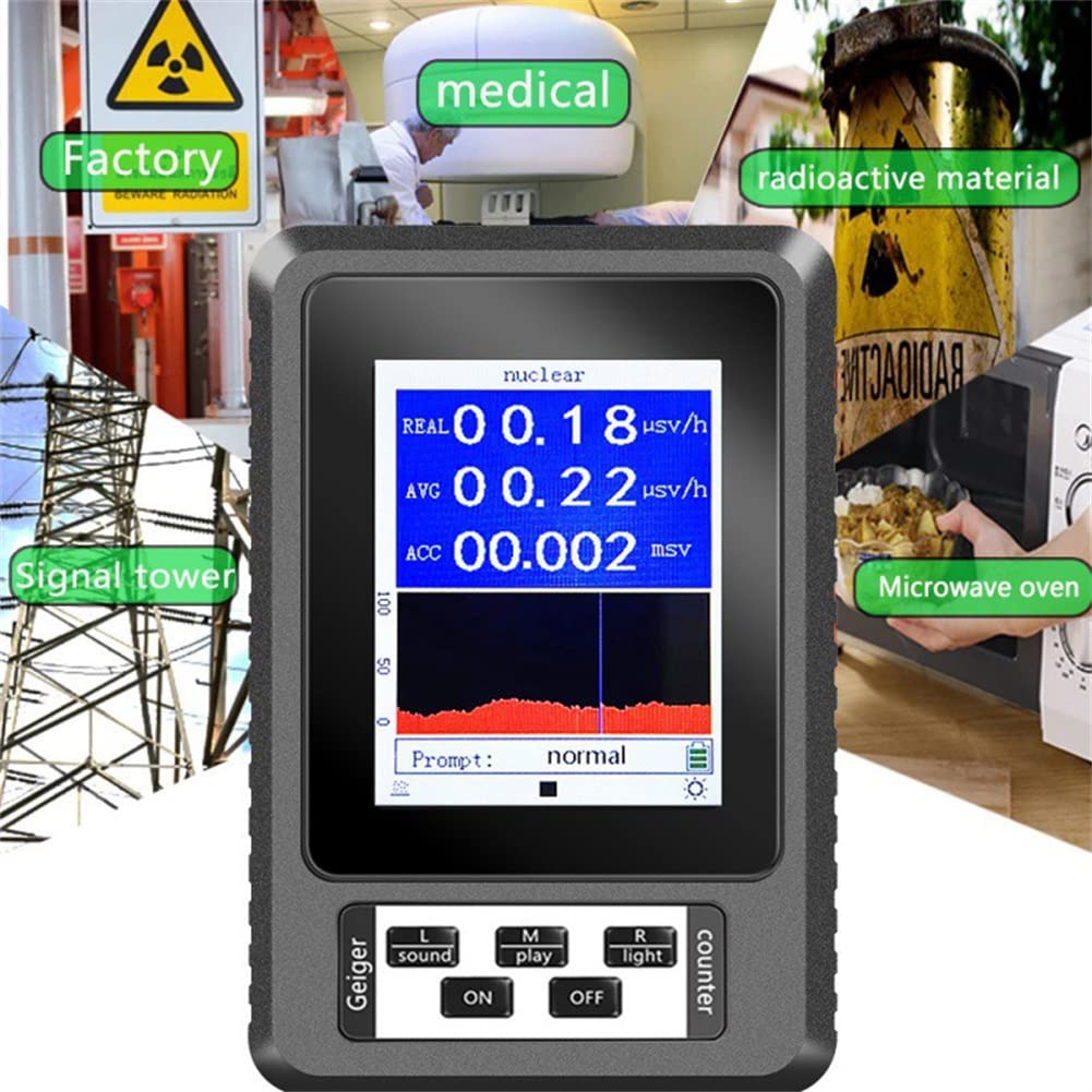 Contatore Geiger Garvee XR1-B Dosimetro Rilevatore Radiazioni Nero Portatile Preciso - Regalo Festa del Papà per Laboratorio e Campo