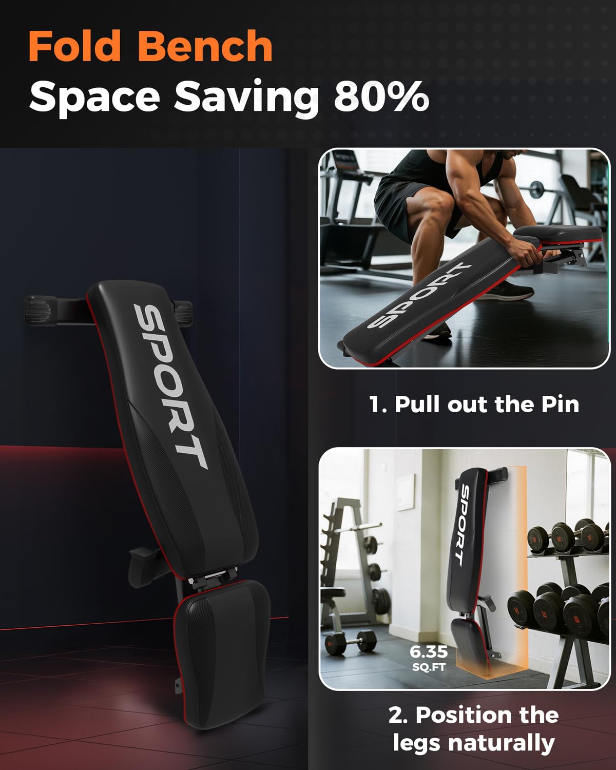 Panca pesi regolabile Garvee, inclinazione a 5 posizioni, per uso domestico, 660 libbre, struttura in acciaio, pieghevole, imbottita, antiscivolo, salvaspazio