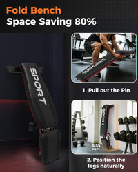 Panca pesi regolabile Garvee, inclinazione a 5 posizioni, per uso domestico, 660 libbre, struttura in acciaio, pieghevole, imbottita, antiscivolo, salvaspazio