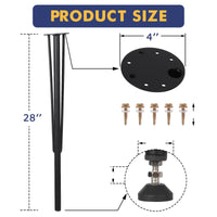 Gambe per tavolo in metallo Garvee da 28 pollici - Altezza regolabile, robuste, versatili per ufficio, sala da pranzo e design di tavoli fai da te