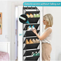 Garvee Organizer Scarpe 10 Livelli con 4 Ganci in Metallo per Porte Standard, 20 Paia, PVC Trasparente, Armadi e Garage, 16,5"x9,8"x71"