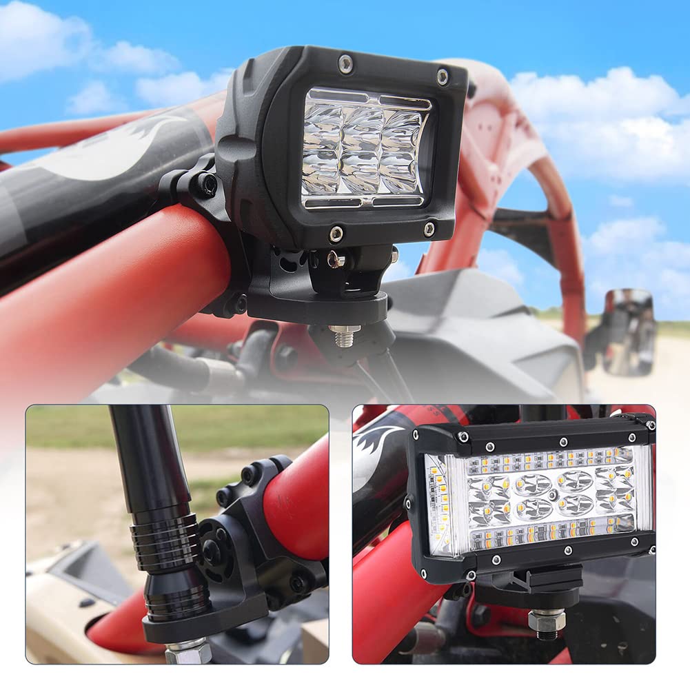 Supporto per bandiera Garvee UTV regolabile a 360° per stabilizzatori UTV da 1,75-2 pollici, montaggio a pavimento in alluminio nero
