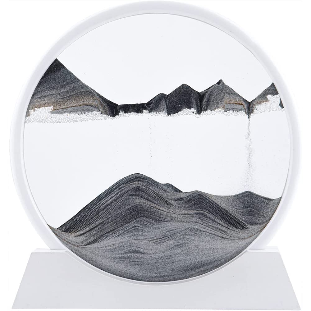 Quadro 3D con sabbia Garvee, 7 pollici, materiale nero, arredamento per ufficio e casa, rilassante decorazione per scrivania