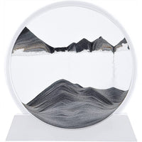 Garvee Moving Sand Art Picture Decoration Round 3D Plastic Flowing Sand Painting Deep Sea Sand Landscape Black per casa, soggiorno, ufficio