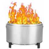 Braciere Garvee da 81.28 cm senza fumo per esterni, in acciaio inossidabile a doppia parete con maniglie, per campeggio e patio