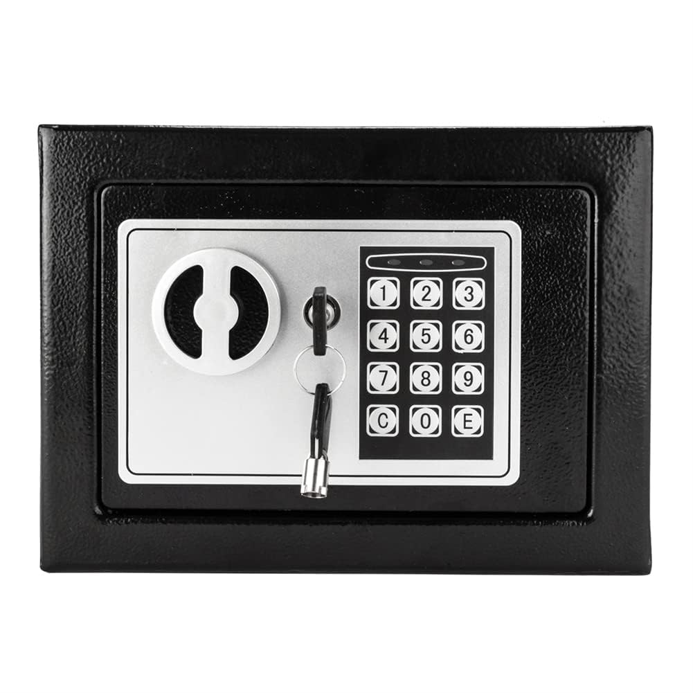 Cassaforte elettronica Garvee con password, a batteria, in metallo, sicura, compatta, per ufficio e casa