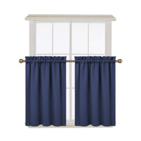 Garvee 2 pezzi mantovane oscuranti per finestre, soggiorno, cucina, camera da letto, mantovane per finestre termoisolanti, blu navy, 26 × 30 pollici
