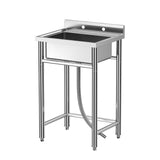 Lavello Garvee in acciaio inox a una vasca 53 x 53 x 84 cm – Vasca robusta per cucina e giardino, versatile e durevole - Sliver
