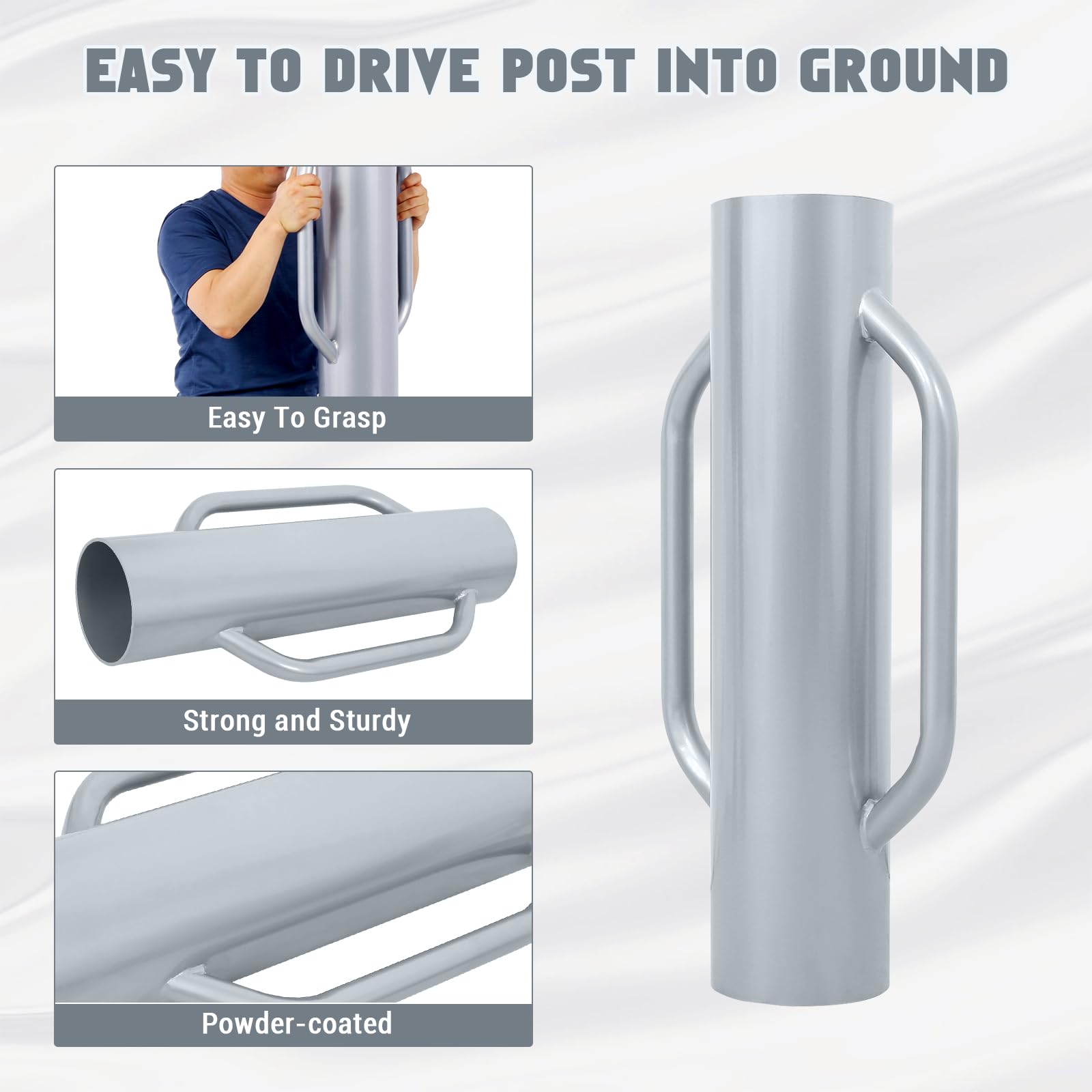 Garvee 37 LB T-Post Driver per pali di recinzione in metallo Manuale Acciaio resistente Manico confortevole Versatile per giardino e agricoltura