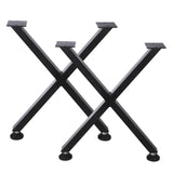 Gambe per Tavolo in Acciaio al Carbonio a X Robuste 40 cm Nere per Interno ed Esterno Stile Industriale