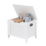 Panca portaoggetti Garvee con cerniere di sicurezza, panca portascarpe ribaltabile da 23,6", gambe in legno, bianca, per corridoio e soggiorno - bianco