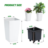 Set di 2 fioriere Garvee alte 16" nere con irrigazione automatica e indicatore del livello dell'acqua per uso interno ed esterno