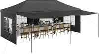 Gazebo 3x6M pieghevole Garvee Heavy Duty tenda a baldacchino con 6 pannelli laterali rimovibili per feste commerciali, altezza regolabile, grigio