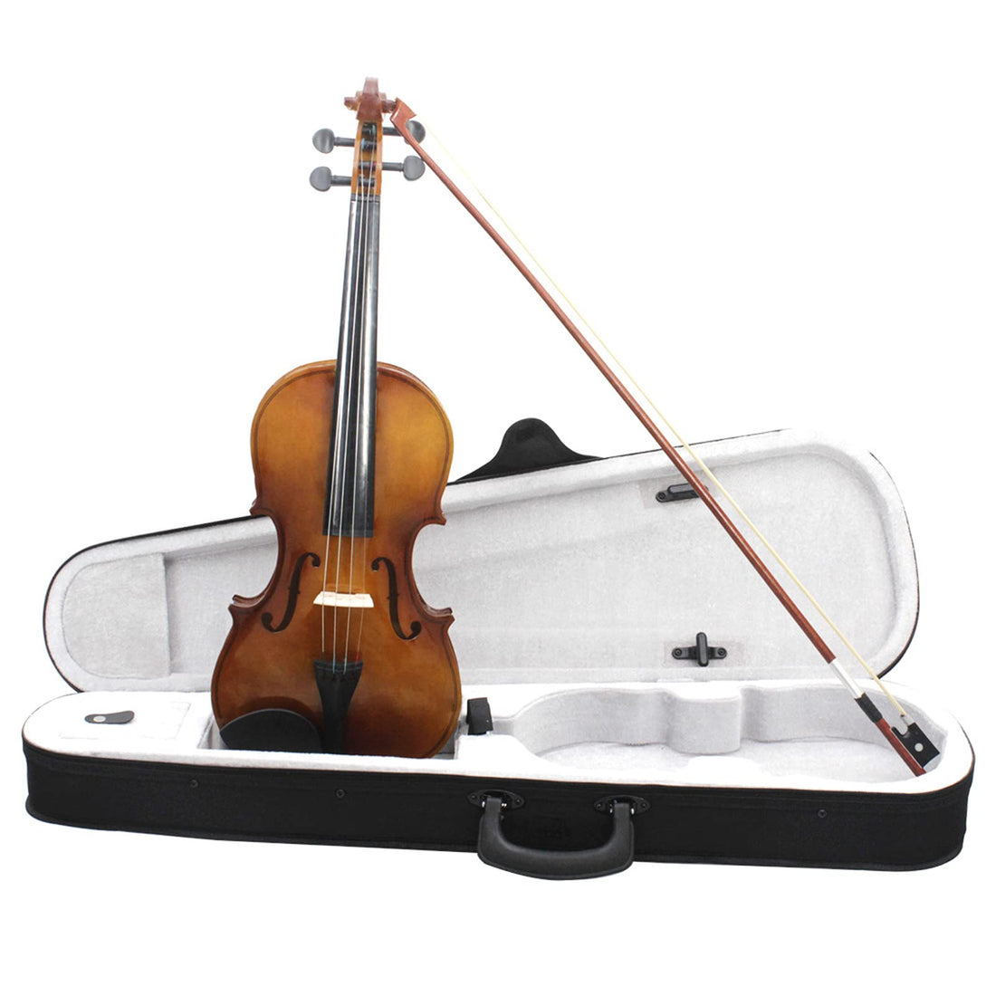 Garvee Violino Acustico per Principianti 4/4 con Arco e Custodia in Legno di Basswood, Suono Caldo, Strumento per Orchestra e Concerto, Colore Naturale
