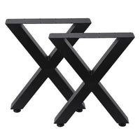 Gambe per tavolino da caffè in metallo Garvee da 16" a forma di X, resistenti, regolabili, nere, per mobili fai da te