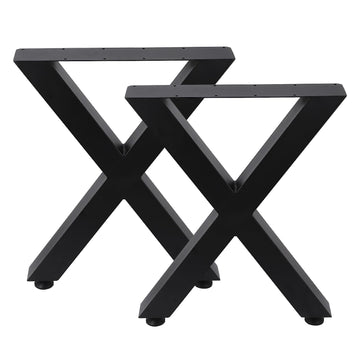 Gambe per tavolino da caffè in metallo Garvee da 16" a forma di X, resistenti, regolabili, nere, per mobili fai da te