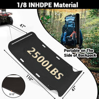 Garvee Slitta Traino Prato Heavy Duty 47x110" HDPE 2500 libbre - Cinghia Maniglie per Agricoltura | Regalo Festa del Papà Nero