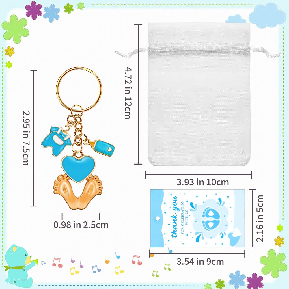 GARVEE Set di 20 portachiavi con impronte, regali per baby shower e battesimi