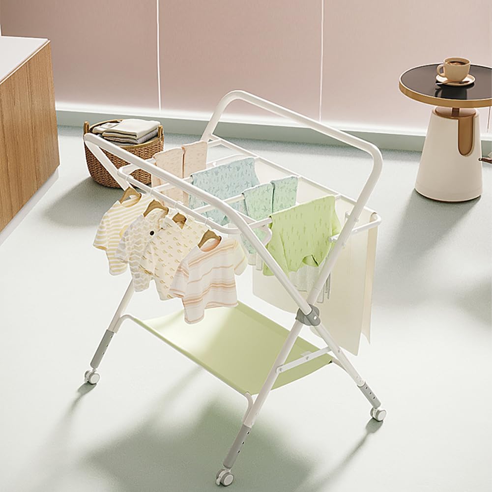 Fasciatoio mobile pieghevole Garvee con cestino portaoggetti per neonati e bambini piccoli 60x80x103 cm PVC impermeabile